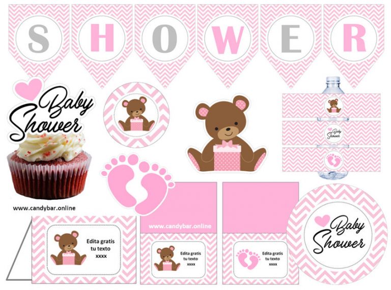 Candy bar Baby shower para descargar gratis