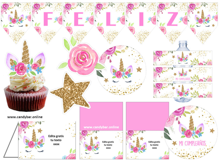 ▷ Candy Bar Unicornio Brillante Para Imprimir y Gratis