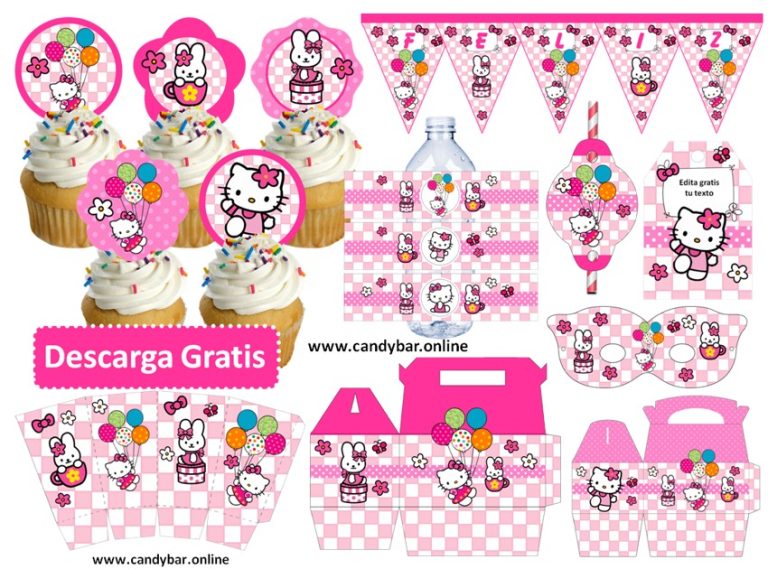 decoración hello Kitty para imprimir